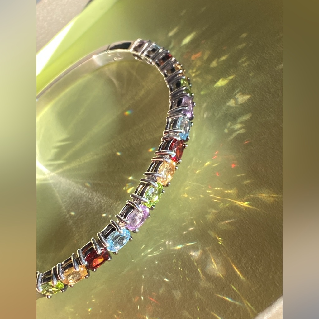 Ross Simons 925 Sterling Silver Bracelet Genuine Multi Gemstones